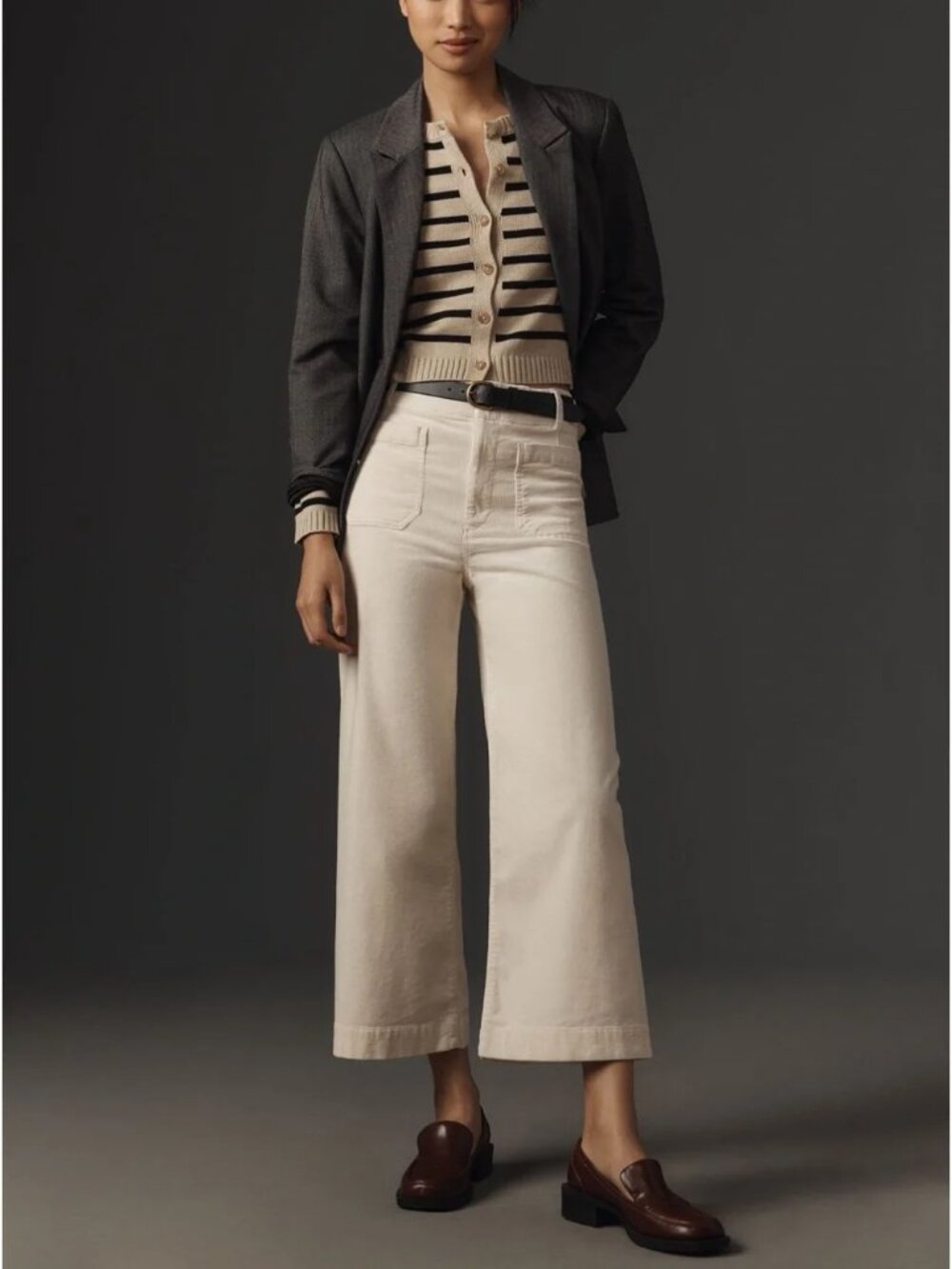 Maeve for Anthropologie The Colette Wide Leg Cropped Corduroy pants NWTs